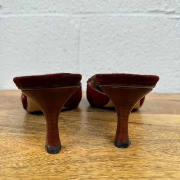 Gucci Red Leather Suede Kitten Heels Size 8 - Picture 11 of 13